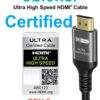 61HezQyDIML._SL1440_.jpg Ubluker 10K 8K 4K HDMI Cable 48Gbps 15 FT, Certified Ultra High Speed HDMI® Cable 4K 240Hz 144Hz 120Hz 8K60Hz 0.01ms HDR10+ eARC HDCP2.3 Netflix Roku TV PC Monitor Projector PS5 Xbox