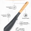 61IDb3daZTL._AC_SL1500_.jpg Cooking Spoon for Nonstick Cookwares, Great for Cooking and Serving Sturdy BPA-Free Matte Silicone, Wood Handle Spoon for Mixing, Scoop, and Scrape (Black & Grey, 11.4 inch)