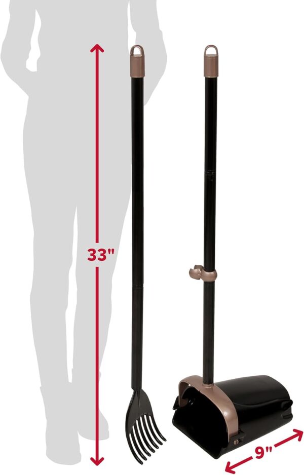 61IzGtP0HrL._AC_SL1500_.jpg Arm & Hammer Dog Pooper Scooper Swivel Bin & Rake, Poop Scoop for Dogs, Black (2 Heavy Duty Scented Waste Bags Included)