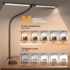 Pzloz Led Desk Lamp for Office Home - Eye Caring Architect lamp with Clamp,Dual Screen Computer Monitor Work Smart Light: 24W 5 Color Flexible Adjustable Lighting Table Lamp for Study Drafting