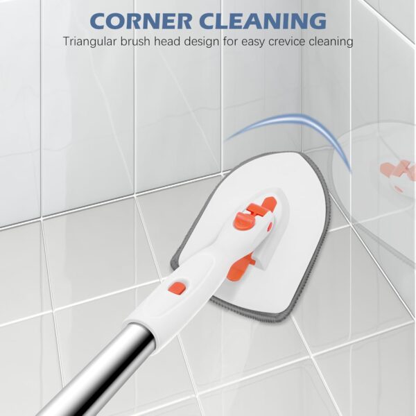 61JqtmPkljL._AC_SL1500_.jpg SetSail Tile Tub Scrubber Brush 3-in-1 Shower Scrubber with 52-inch Adjustable Long Handle Shower Cleaner Brush and 3 Detachable Replacement Brush Heads for Cleaning Bathroom Kitchen Walls Tub Tile