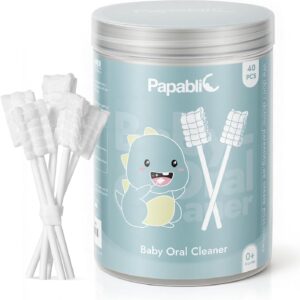 61LAZinZ6uL._AC_SL1500_.jpg Papablic Baby Tongue Cleaner, Baby Oral Cleaner, Disposable Infant Mouth Cleaner Newborn, Upgrade Gum Cleaner with Paper Handle for Infants Ages 0-2 Years, 40 Pack