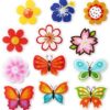 Bike Wheel Spoke Decorations – 24 Clip-On Flower & Butterfly Accessories – Fun Bicycle Spoke Decorations for Kids, Girls, Toddlers – Easy Snap-On, Colorful Bike Gifts