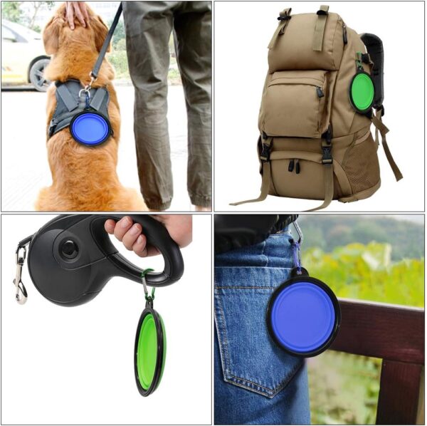 61Mr84nGXgL._AC_SL1000_.jpg Dog Bowl Pet Collapsible Bowls, 2 Pack for Cats Dogs, Portable Pet Feeding Watering Dish for Walking Parking Traveling with 2 Carabiners (Small, Blue+Green)