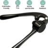 Garlic Press Crusher & Mincer – Easy Squeeze Ergonomic Handle, Heavy Duty Zinc Alloy, Dishwasher Safe, Includes Peeler & Cleaning Brush – Garlic Ginger Crusher Tool (Black)