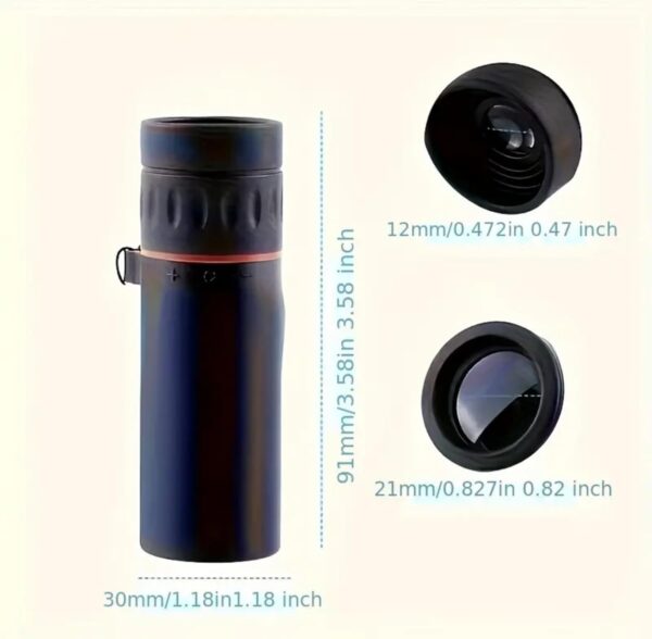 Monocular Compact Mini Telescope, Portable Handheld Mini Monocular for Adults, Tech Gadgets Perfect for Bird Watching, Fishing, Travel and Scenery. 8x21mm