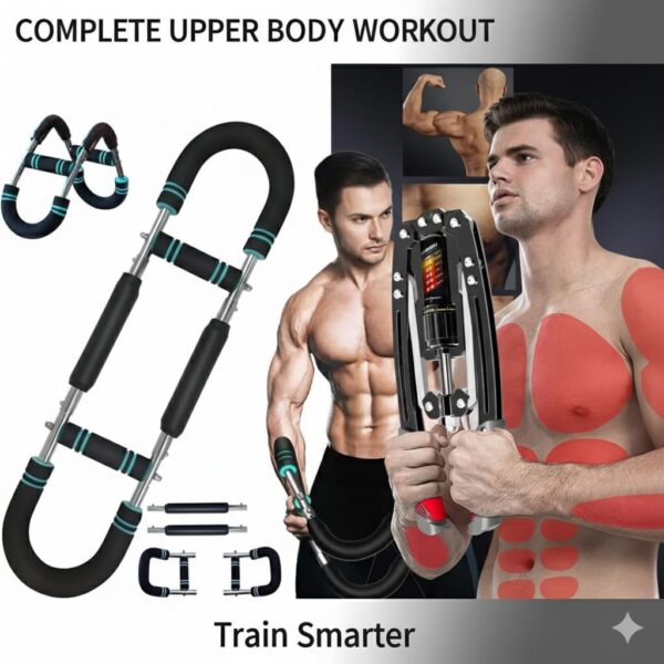Power Twister Arm Trainer & Chest Expander Hydraulic Duo Set – Adjustable Resistance 22–440 lbs, Home Gym Full Upper-Body Strength Training – Portable Arm, Chest & Shoulder Workout Equipment