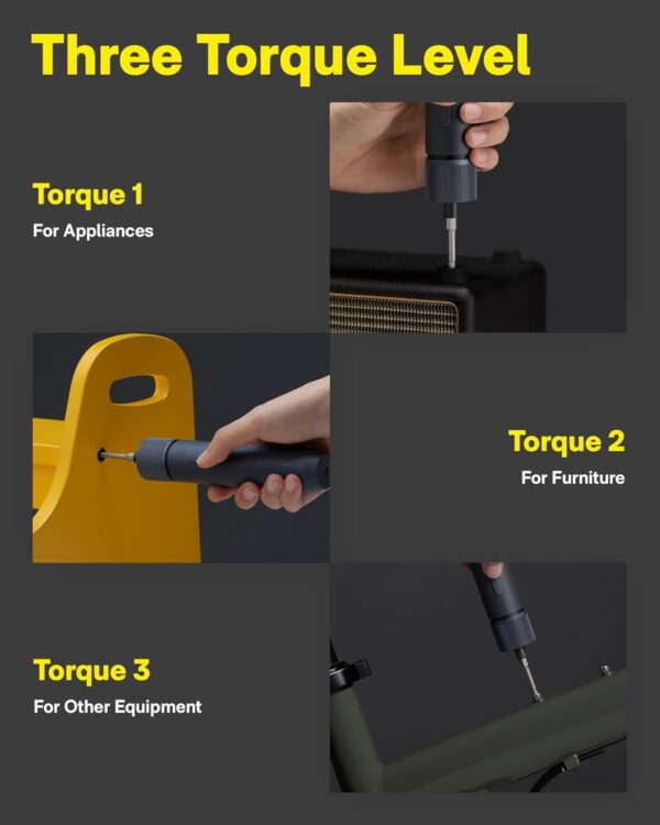 HOTO 25-Piece Upgraded Electric Screwdriver Kit, 1/4'' Hex, Magnetic Lid, 1500mAh Rechargeable Cordless Screwdriver, LED Light, Ideal for Furniture Assembly, Home Repair & Garage Projects