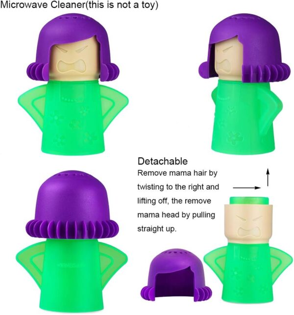 61UQr42esaL._AC_SL1000_.jpg Angry Mama Microwave Oven Steam Cleaner, Angry Mom Microwave Cleaner, Just Add Vinegar and Water, Cut Cleaning Time by Half (Green)