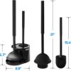 FORASTO 2 in 1 Toilet Plunger and Brush Set，Extended Handle Plunger，Toilet Bowl Brush Plunger Set, Bathroom Cleaning Tools ，Toilet Brush Plunger Combo，Cleaning Brush，Bathroom Cleaning Supplies