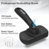 61UvZDQY9TL._SL1500_.jpg Dipoo Self Cleaning Shedding Brush - Skin Friendly Grooming Tool for Dogs, Cats, and Puppies, Deshedding and Hair Removal for Long and Short Haired Pets, Black