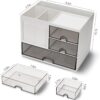 QIYVLOS Desk Organizer with 3 Drawer, Multi-Functional Pencil Pen Holder for Desk, Desk Organizers and Storage with 8 Compartments, Desktop Organizer for Office Home Art Supplies (White)