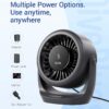 61VRx8z20VL._AC_SL1500_.jpg Diveblues USB Desk Turbo Fan, Ultra-Quiet Mini Desk Fan, Powerful Wind, LED Display, 5 Speed, 360° Rotating Small Portable Fan for Home, Office and Outdoor Cool Tech Gadgets - TurboBreeze