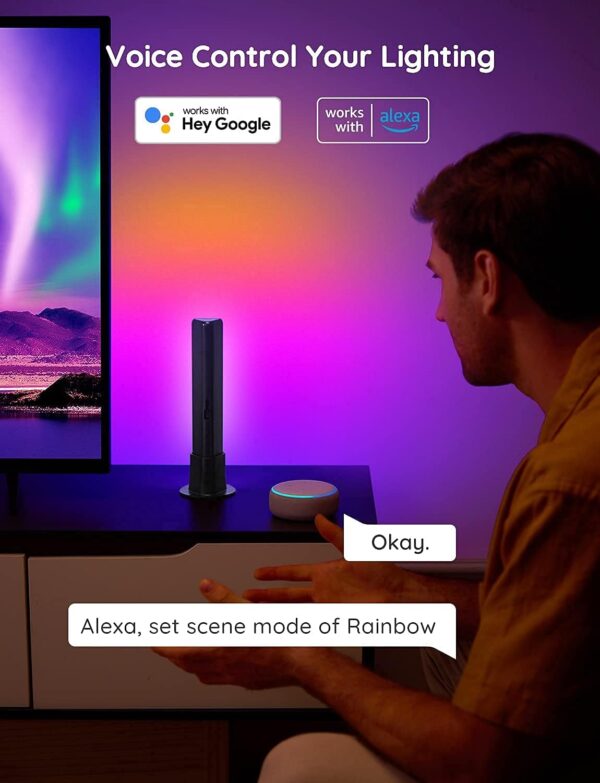 61Vcdo2q5uL._AC_SL1500_.jpg Govee Smart LED Light Bars, Work with Alexa and Google Assistant, RGBICWW WiFi TV Backlights with Scene and Music Modes for Gaming, PC, Living Room Decoration, Black