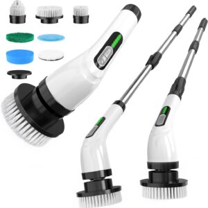 61W3-5PoqL._AC_SL1500_.jpg Highyes Electric Spin Scrubber for Cleaning Bathroom: Cordless Power Shower Scrubber - Electric Cleaning Brush for Tile Tub