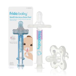 61WGS1FZ9wL._SL1500_.jpg Frida Baby Medicine Pacifier Syringe, Accu-Dose Paci, Medi Frida Dispenser for Mess & Fuss Free Use, Made in USA
