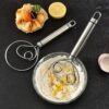 1pc Dough Mixer, Stainless Steel Handheld Bread Whisk,Dough Scraper, Double Hole Quick Mixing Tool ForCooking, Stirring, Egg Beating, Kitchen Gadget BakingTool For Restaurant, Food Truck, Bakery
