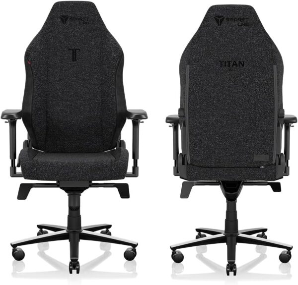 Secretlab Titan Evo Black3 Gaming Chair - Reclining, Ergonomic & Comfortable Computer Chair with 4D Armrests, Magnetic Head Pillow & 4-Way Lumbar Support - Black - Fabric