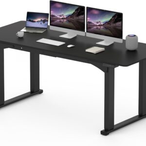 SANODESK 4-Leg Standing Desk, Electric Height Adjustable Desk with Memory Presets for Home Office, Stand up Desk Computer Workstation, 71x32 Inches Black
