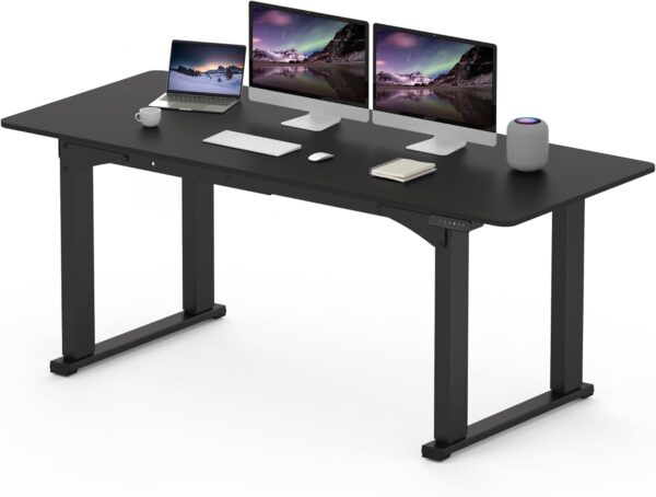61WzQpnZlL._AC_SL1500_.jpg SANODESK 4-Leg Standing Desk, Electric Height Adjustable Desk with Memory Presets for Home Office, Stand up Desk Computer Workstation, 71x32 Inches Black