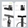 61XN74Ac7VL._AC_SL1500_.jpg Bike Pump Floor, Advanced Bike Tire Inflator, Bicycle Hand Air Pump with Dual Presta and Schrader Valves, Handheld Pump, Suitable for Road and Mountain Bikes, Baby Stroller, Balls