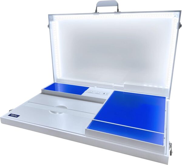 Worky 15-in-1 Home Office Portable Workstation Desk with Built-in Storage, 3.5" D x 26" W x 16.5" H, 14 Lbs, White