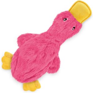 61YXaR5qxQL._AC_SL1500_.jpg Best Pet Supplies Interactive Squeaky Dog Chew Toy, Ideal Dog Toys for Chewers, Small, Medium & Large Dogs, and Fetch Lovers - Crinkle Duck (Light Pink), Large