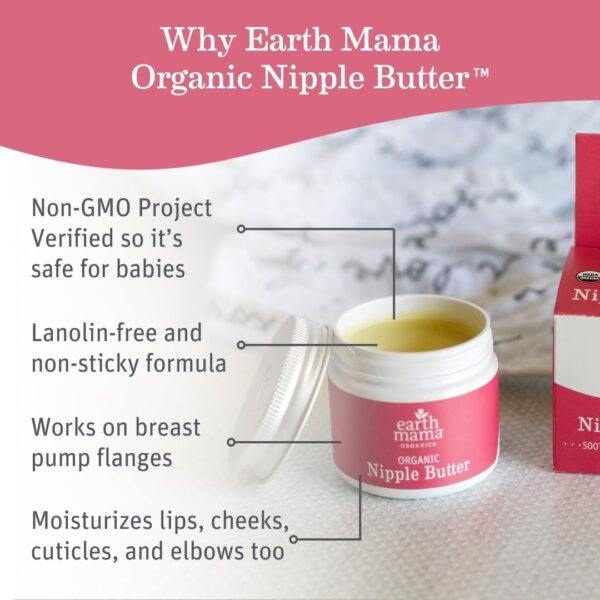 61ZQLZhIOLL._SL1080_.jpg Earth Mama Organic Nipple Butter™ | Nipple Cream Safe for Breastfeeding | Postpartum Essentials for Nursing | Non Lanolin Nipple Cream, 2-Fluid Ounce