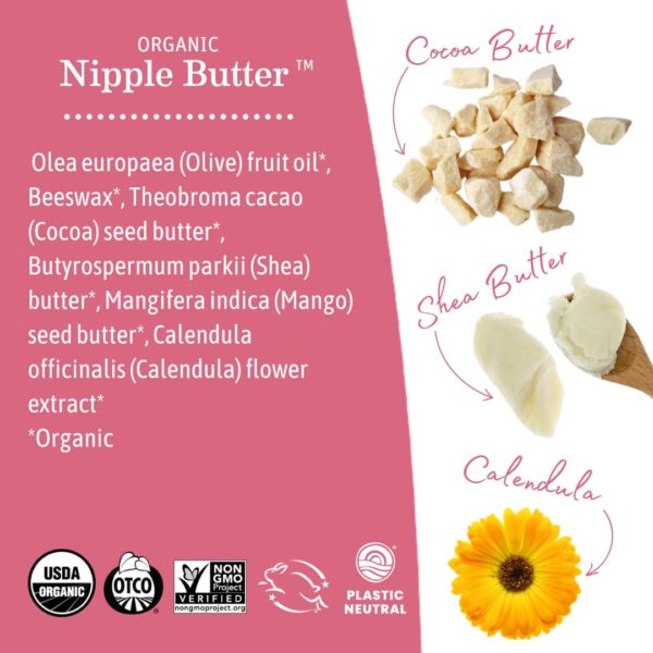 61ZU05CHmDL._SL1080_.jpg Earth Mama Organic Nipple Butter™ | Nipple Cream Safe for Breastfeeding | Postpartum Essentials for Nursing | Non Lanolin Nipple Cream, 2-Fluid Ounce