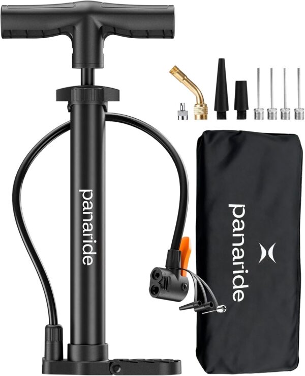 61a9Eo278QL._AC_SL1500_.jpg Bike Pump Floor, Advanced Bike Tire Inflator, Bicycle Hand Air Pump with Dual Presta and Schrader Valves, Handheld Pump, Suitable for Road and Mountain Bikes, Baby Stroller, Balls