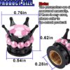 61aPaSwXexL._AC_SL1200_.jpg 4PCS Crown Tire Valve Stem Caps, Bling Handmade Crystal Car Wheel Tire Valve Cap, Dustproof Attractive Vehicle Accessories, Universal for Cars SUVs Trucks Bikes Motorcycles (Pink/Black)