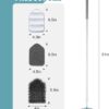 nacena Shower Scrubber with Long Handle, 3 in 1 Tile Tub Scrubber Brush with 3 Detachable Cleaning Heads Adjustable Handle Shower Cleaner Brush for Bathroom, Kitchen, Toilet, Wall, Sink, Blue White