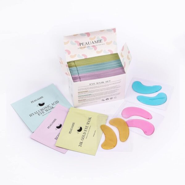 PEAUAMIE Under Eye Patches Gold and Hyaluronic Acid for puffy eyes,Rose Eye Masks for Dark Circles and Puffiness skin care Smooth Wrinkles products 30 Pairs