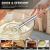 1pc Dough Mixer, Stainless Steel Handheld Bread Whisk,Dough Scraper, Double Hole Quick Mixing Tool ForCooking, Stirring, Egg Beating, Kitchen Gadget BakingTool For Restaurant, Food Truck, Bakery
