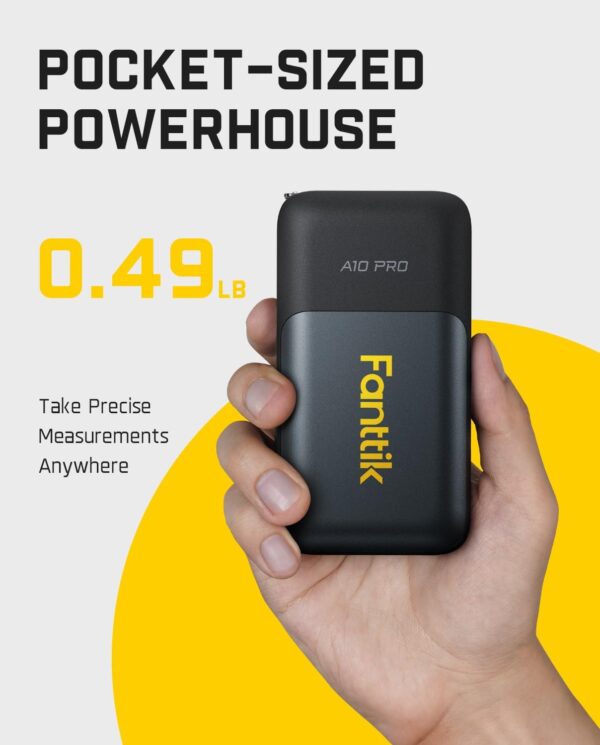 61dnfjPv08L._AC_SL1500_.jpg Fanttik A10 Pro 2-in-1 Digital Laser Tape Measure with HD IPS Color Display, 165Ft Rechargeable Laser Measurement Tool & 9.8Ft Measuring Tape, 6 Units Selectable, for Distance/Area/Volume