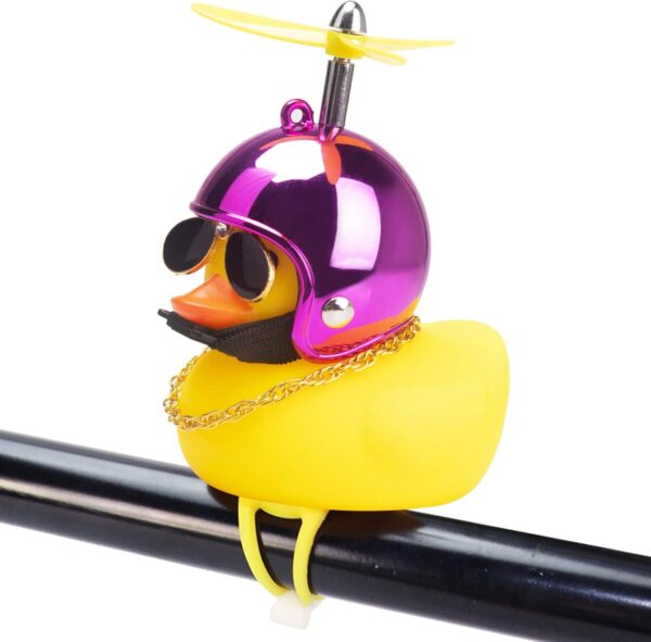 61fE5SpiMPL._AC_SL1500_.jpg wonuu Rubber Duck Toy Car Ornaments Yellow Duck Car Dashboard Decorations Squeeze Duck Bicycle Horns with Propeller Helmet