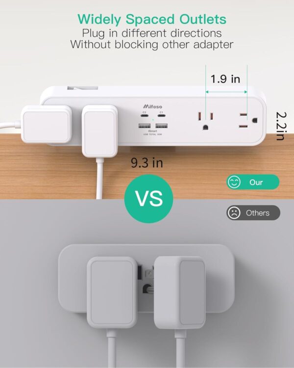 61gJQLJmT7L._AC_SL1500_.jpg PD30W Desk Clamp Power Strip, Desktop Mount Surge Protector, Fast Charging Station, 5Ft Extension Cord Desk Edge Mount Shelf with 4 Outlets 4 USB Ports (2 USB C), Home Office Accessories Essentials