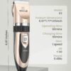oneisall Dog Clipper Low Noise, Dog Grooming Kit with Rechargeable, Pet Shaver Cordless Electric Quiet Hair Clipper Set for Dogs Cats Pets（Gold）