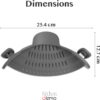 61kP8gE3YiL._AC_SL1500_.jpg Kitchen Gizmo Snap N' Strain - Silicone Pasta Strainer Clip-On for Pots and Pans - Heat Resistant Colander for Vegetables and Noodles - Kitchen Gadgets for Cooking - Space-Saving Design - Gray