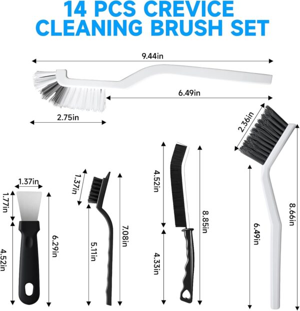 61mQOGHZ3L._AC_SL1500_.jpg 14Pcs Crevice Cleaning Brush Set, V Shape Grout Cleaner Brush for Deep Cleaning Gap, Hard Bristle Scrub Brushes Tools, Cleaning Supplies for Household Use, Bathroom, Kitchen, Toilet, Window