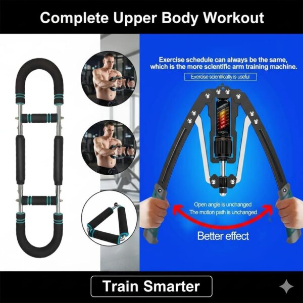 Power Twister Arm Trainer & Chest Expander Hydraulic Duo Set – Adjustable Resistance 22–440 lbs, Home Gym Full Upper-Body Strength Training – Portable Arm, Chest & Shoulder Workout Equipment