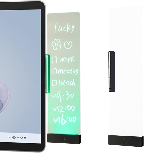 61nVODfmkNL._AC_SL1500_.jpg LED Memo Board with Sticky Note Holder, Clear Acrylic Computer Monitor Organizer, Office Supplies, Work from Home Essentials, Multifunction Workspace Accessories