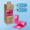 Best Pet Supplies Dog Poop Bags for Waste Refuse Cleanup, Doggy Roll Replacements for Outdoor Puppy Walking and Travel, Leak Proof and Tear Resistant, Thick Plastic - Pink Heart, 150 Bags