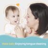 Papablic Baby Tongue Cleaner, Baby Oral Cleaner, Disposable Infant Mouth Cleaner Newborn, Upgrade Gum Cleaner with Paper Handle for Infants Ages 0-2 Years, 40 Pack