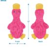 Best Pet Supplies Interactive Squeaky Dog Chew Toy, Ideal Dog Toys for Chewers, Small, Medium & Large Dogs, and Fetch Lovers - Crinkle Duck (Light Pink), Large