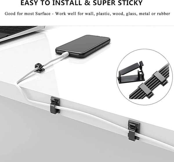 61qEQGDrw3L._AC_SL1500_.jpg N NOROCME 192 PCS Cable Management Kit 4 Wire Organizer Sleeve,11 Cable Holder,35Cord Clips 10+2 Roll Cable Organizer Straps and 100 Fastening Cable Ties for Computer TV Under Desk, black,clear