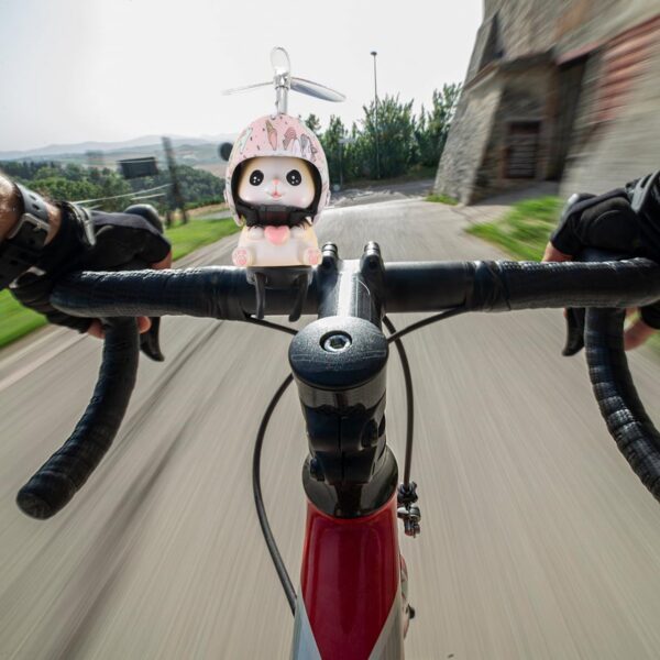 61qdlWk63sL._AC_SL1280_.jpg Cat Bike Bell Accessories, Resin Handlebars with Propeller Helmet, Mount Cat Figurine for Girls Boy, Bicycle Motorcycle Car Decoration Dashboard Ornament