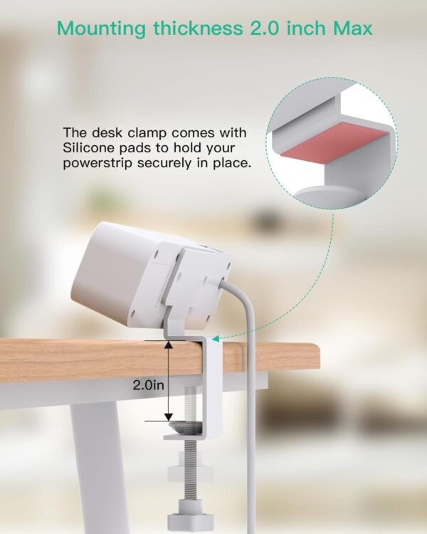 61rZsZ55j3L._AC_SL1500_.jpg PD30W Desk Clamp Power Strip, Desktop Mount Surge Protector, Fast Charging Station, 5Ft Extension Cord Desk Edge Mount Shelf with 4 Outlets 4 USB Ports (2 USB C), Home Office Accessories Essentials