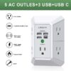 61rhKWQOCmL._AC_SL1200_.jpg Wall Charger, Surge Protector, QINLIANF 5 Outlet Extender with 4 USB Charging Ports, 3-Sided 1680J Power Strip Multi Plug Adapter Spaced for Home Travel Office