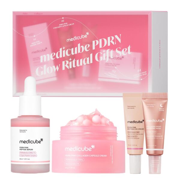 61s7FZbNVL._SL1200_.jpg medicube PDRN Glow Ritual Gift Set | Collagen, Retinol, Peptides for Firm & Glow | Full Size Serum, Cream & Mini Eye Cream, Mask | Skincare Gift Set, Korean Skincare Set, Gifts for Her